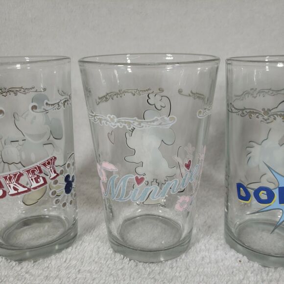 Disney Mickey Mouse Minnie Donald Duck Goofy Vintage Juice Glasses Rare Uncommon - Picture 9 of 12